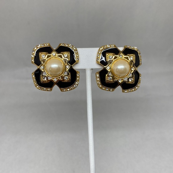 Stunning vintage Joan Rivers clip on earrings - Picture 3 of 8